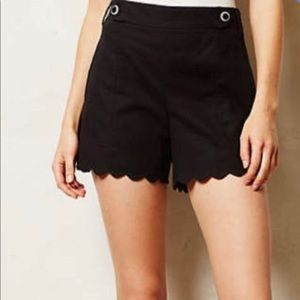 Anthropologie Scallop high waist Sailor shorts